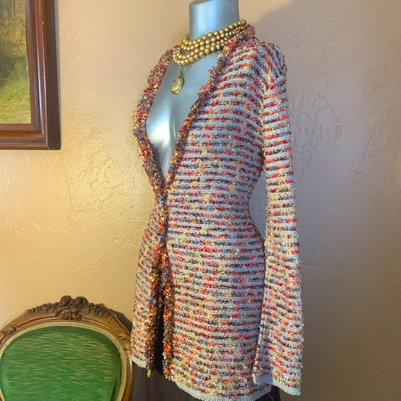 Vintage Larina Rosa Made in Milano Knitted Long Cardigan. Sz M - Picture 3 of 9
